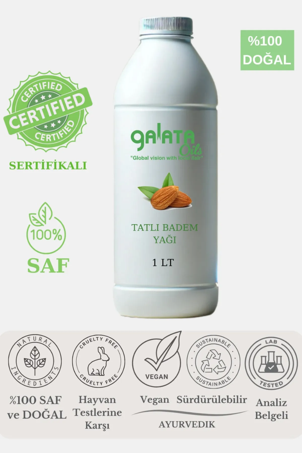 Tatlı Badem Yağı toptan doğal yağ - Prunus amygdalus dulcis